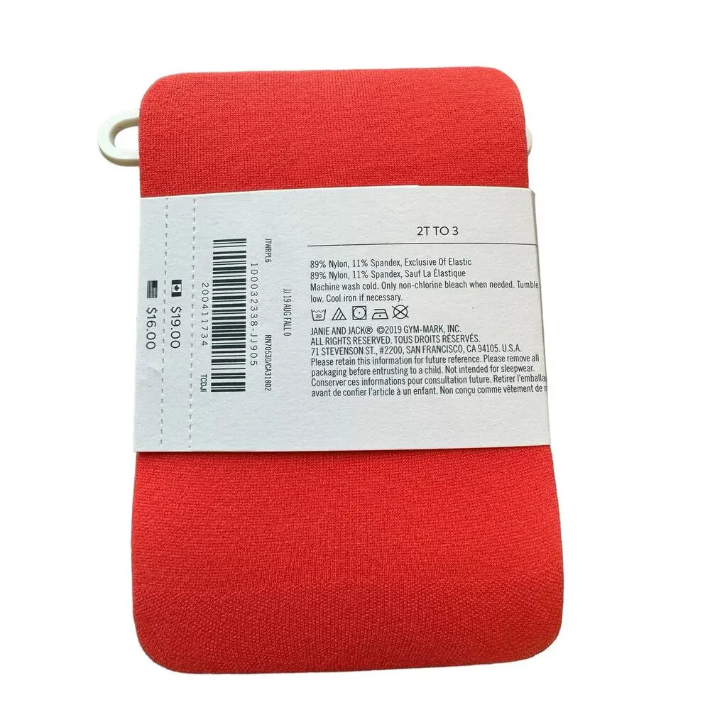 New Janie and Jack Kids Red Tights Size 2-3